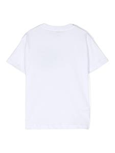 Il Gufo Katoenen T-shirt met verfspattenprint - Wit