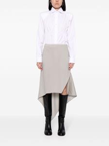 Helmut Lang asymmetric wool midi skirt - Grijs