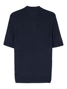 Barba ribbed-knit polo shirt - Blauw