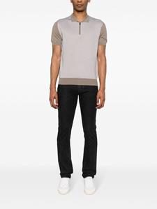 Corneliani mini-check fine-knit polo shirt - Beige