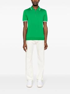 Kiton striped-edge cotton polo shirt - Groen
