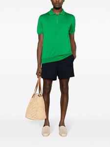 Kiton zip-up cotton polo shirt - Groen