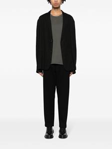 Yohji Yamamoto straight-leg cotton trousers - Zwart