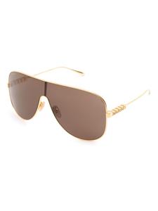Gucci Eyewear lettering-detail oversize-frame sunglasses - Goud