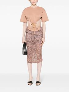 Mugler Midi-rok met ruches - Beige