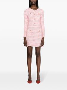 Self-Portrait flared tweed miniskirt - Roze