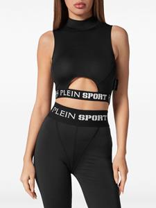 Plein Sport cut-out cropped tank top - Zwart