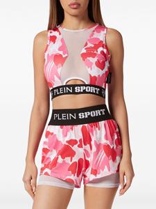 Plein Sport camouflage-print panelled cropped top - Roze