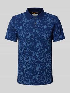 Camel active Slim fit poloshirt met bloemenmotief