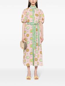 ALEMAIS graphic-print belted shirtdress - Roze