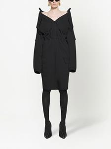 Balenciaga Off-shoulder midi-jurk - Zwart