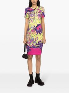 Versace Jeans Couture Animalier graphic-print midi dress - Geel