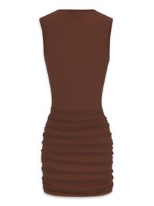 Saint Laurent Mouwloze mini-jurk - Bruin