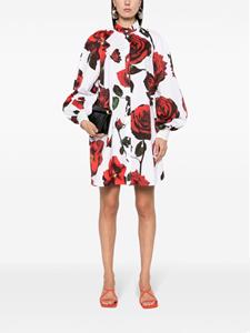 Alexander McQueen Tudor Rose mini shirt dress - Wit