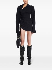 Dion Lee buckle-detail asymmetric miniskirt - Zwart