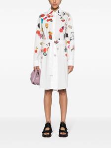 Marni floral-print cotton shirtdress - Wit