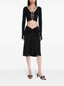 Dion Lee ruched low-rise midi skirt - Zwart