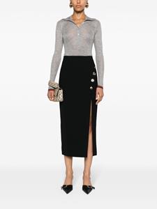 Self-Portrait button-embellished midi pencil skirt - Zwart