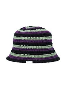 RASSVET striped crochet-knit bucket hat - Zwart