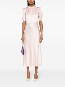 Alessandra Rich silk satin midi dress - Roze