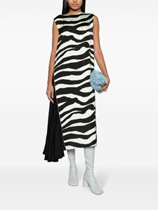 Jil Sander Midi-jurk met zebraprint - Zwart