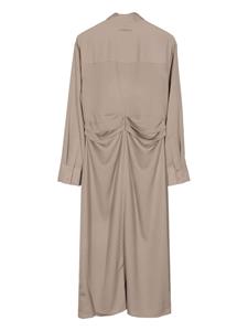 Calvin Klein pleated long-sleeve shirtdress - Beige