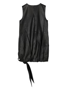 Helmut Lang leather puffball minidress - Zwart