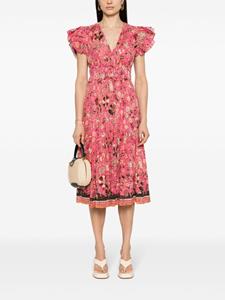 Ulla Johnson Angelica midi-jurk met bloemen - Roze