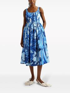 Erdem floral-print midi dress - Blauw