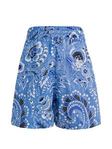 ETRO KIDS Katoenen bermuda shorts met paisley-print - Blauw