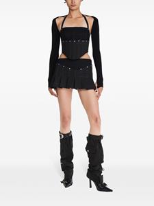 Dion Lee panelled pleated miniskirt - Zwart