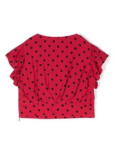 Moschino Kids Cropped shirt met stippen - Rood