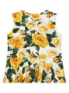 Dolce & Gabbana Kids Shirt met rozenprint - Geel