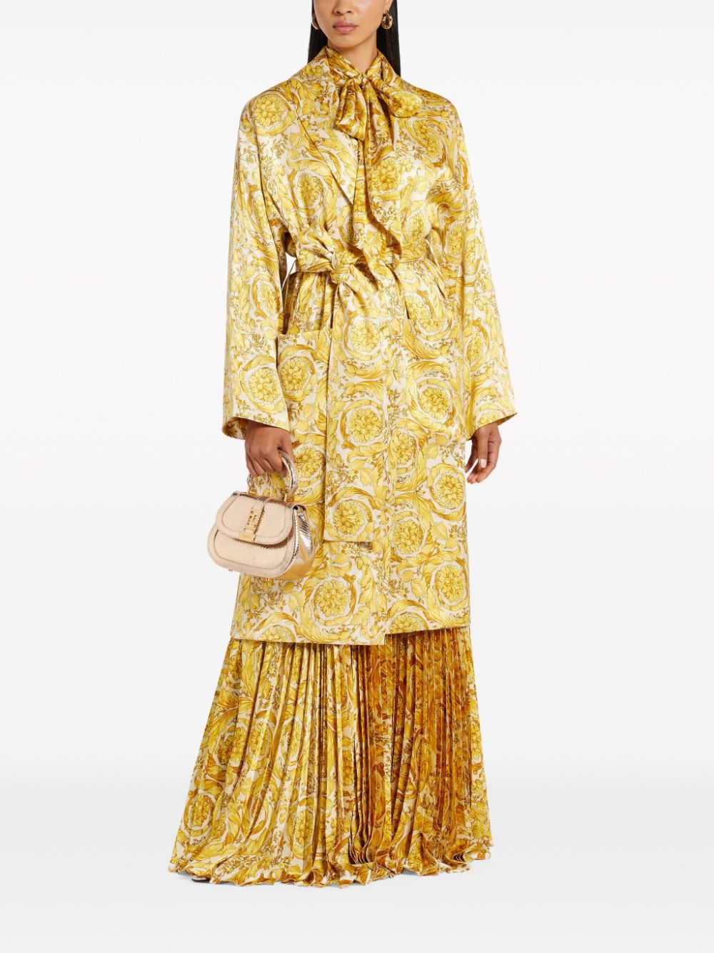 Versace Zijden overhemd met barokprint - Geel