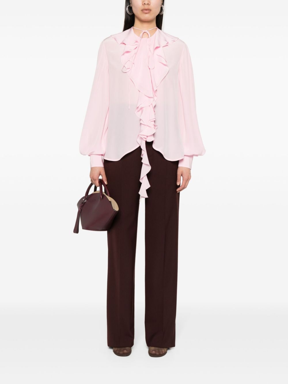 Victoria Beckham Romantic zijden blouse - Roze