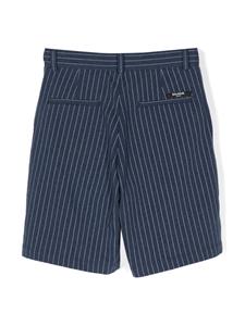 Balmain Kids striped pleated tailored shorts - Blauw