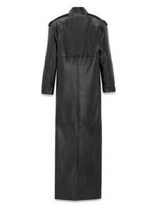 Saint Laurent single-breasted leather coat - Zwart