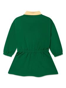 Mini Rodini letter-appliqué cotton polo dress - Groen