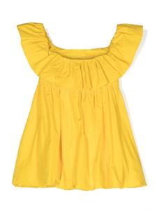 MSGM Kids Midi-jurk met geborduurd logo - Geel