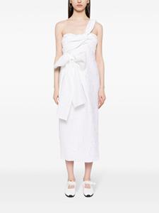 Cecilie Bahnsen Midi-jurk met strikdetail - Wit