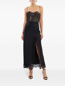 Rebecca Vallance Larisa lace-embellished silk dress - Zwart