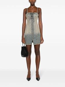 MISBHV Lara lace-up denim dress - Blauw