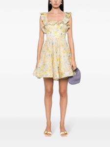 ZIMMERMANN Harmony mini-jurk met ruches - Geel