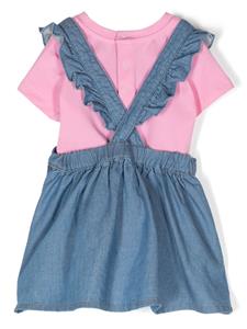 Moschino Kids Mini-jurk met logoprint - Roze