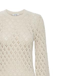 FRAME crochet organic cotton-silk shift dress - Beige