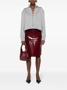 Gucci GG-debossed leather skirt - Rood