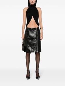 TOM FORD croc-embossed leather mini skirt - Zwart