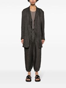 Yohji Yamamoto tapered linen trousers - Beige