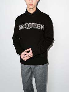 Alexander McQueen Trui met intarsia logo - Zwart