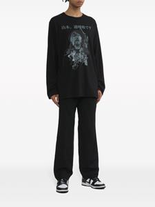 Yohji Yamamoto Katoenen sweater met print - Zwart
